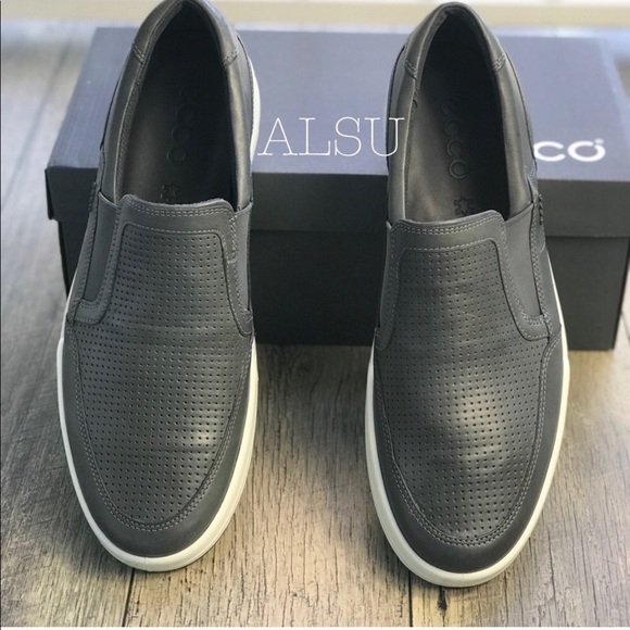 NWT ECCO Jack Perforated Slip On Titani M AUTHENTI - Picture 3 of 8